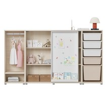 한샘 샘키즈 슬라이딩 수납장 자석보드형 옷장 박스 2000, D형 라이트메이플_올베이지(D)