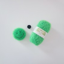 [유리별] DIY 스마일 수세미 만들기 도안 실 세트 / 취미 코바늘 호빵수세미 뜨개질 방과후수업 패키지, 스마일 네온연두, 1세트