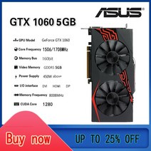 추천제품ASUS GeForce GTX 1060 3G 5G 6G 8008MHz PCI-E 3.0x16 GDDR5 160-192bit NVIDIA 비디오 카드 데, 02 Asus-GTX-1060-5GB