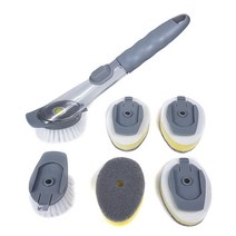 설겆이 자동 욕실 주방 세척 스폰지 세재 핸들 수세미 손잡이 브러쉬, 1세트, 본품(브러쉬2개+스펀지4개)