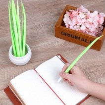 귀여운 만화 실리콘 꽃 펜 + 녹색 잔디 블레이드 볼펜 _ 2023216EA, 본상품선택, 본상품선택