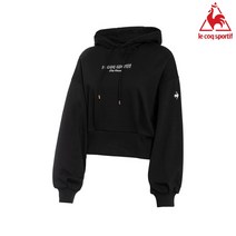 르꼬끄 여성 애슬레져 루즈핏 면스판 소재 크롭 후드티(기모) QM422OHDO2_BLK