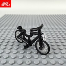 MOC 크롬 자전거 도시 고양이 조립 빌딩 블록 친구, 03 Black Bicycle