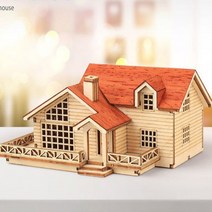 DIY 북유럽풍 나무집만들기 원목퍼즐 모형조립