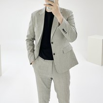 아도르클래식 패널 사각 체크 2컬러 남자 봄 가을 프리미엄 빅사이즈 캐주얼 자켓