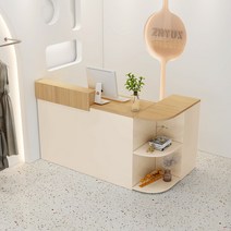 인포메이션 포스기 테이블 테스크 카운터, 전체흰색왼쪽캐비닛120x50x100cm