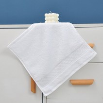 핸드타월 고리 카페 주방 손 수건 고급 타올 두꺼운 단색 34x34cm흡수성 부드러운 가정용 청소 100% 면 926EA 1, 34x34cm, 01 White