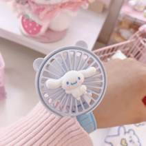 마이멜로디 쿠로미 시나모롤 폼폼푸린 캐릭터 시계형 미니선풍기 커플 여름 핫 러블리 USB 충전식 저소음 핸디선풍기, 시나모롤1