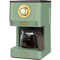 커피그라인더Amaste 커피 메이커 유리 포트 포함 708.7g(25온스) 드립 머신 재사용 가능한 필터 및 3가지, 03 말차 그린., 한개옵션1