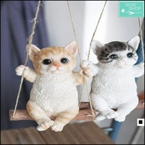 인테리어장식 그네타는 아기고양이 인테리어 데코인형 집들이선물, 그레이