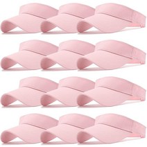 Ultrafun 유니 조절 스포츠 썬캡 자외선 차단용 챙 모자 해변 수영장 골프 테니스용 10팩. One Size, 12pack-pink