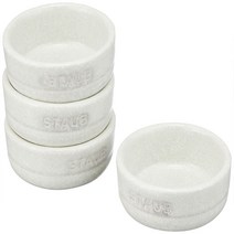 스타우브 세라믹 양념그릇 화이트 트러플 미니 접시 4개 세트 10cm Staub 40508-801 전자렌지 사용 가능