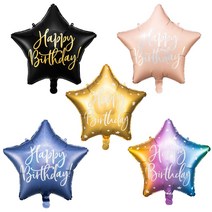 해피벌스데이 생일 별풍선 생일은박풍선 유치원 어린이집 파티 풍선 3살 5살 7살 파티데코, 블랙