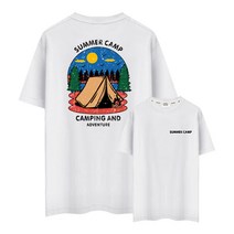 제네브 국내생산 남여공용 M~3XL 반팔 프린트 티셔츠 썸머캠프 / 3color