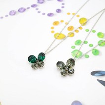 CUTE 나비 크리스탈 써지컬스틸 목걸이