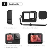 액션캠대여 초미니무선카메라 바디캠 Vamson-GoPro 11 액세서리 세트 플립 배터리 사이드 커버 이동식 뚜껑 충전 포트 케이스 GoPro Hero 10 9 카메라 VP659, 06 F