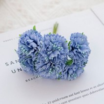 말린장미 화관 만들기 18PCS 실크 카네이션 오시 베 집에 대 한 크리스마스 장식 Sc, 01 6 Pieces, 01 파란