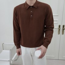 남자 부드러운 단추 니트 봄/가을 긴팔티셔츠 7Color