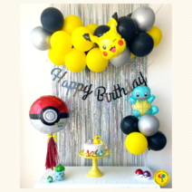포켓몬스터 꼬부기 잠만보 생일 파티 풍선 세트 몬스터볼 피카츄, 백만볼트 꼬북이 몬스터볼세트