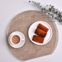 시둥마켓 +[시둥마켓]+_ 주방쟁반 빈티지쟁반 티크쟁반 서빙트레이 스텐식판 뚜껑있는식판, 휘게 아크릴 트레이 반달 KRA-683-F 빵트레이, 일반