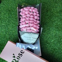 조화 비누꽃 장미 대형 꽃다발 50송이 졸업식 축하선물 핑크장미, 핑크