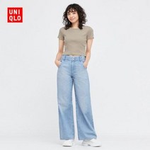 유니클로 뉴 데님 여성복 배기 부츠컷 청바지(워싱 제품배기) 448801 UNIQLO