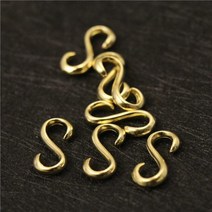 가죽공예 DIY 스트랩 체인 버클 금속 악세사리 솔리드 황동 캐스트 S 모양 후크 가죽 공예 벨트 팔찌 하드웨어 지갑 열쇠 고리 클립 액세서리 1 개