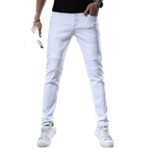 남성 컬러 자수 청바지 스판 버드 자수 롱 팬츠 9S214