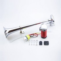 에어혼 12V/24V 자동차 경적 에어 트럭 17 인치 150DB 다중 색상 시끄러운 단일 스피커 보트 기차 오토바, 04 With red motor_01 12V