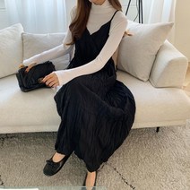 여자 방콕 해외여행 뷔스티에 랩 주름 캉캉 롱원피스