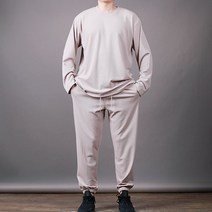 스댕클럽 남여공용 데니안 오버핏 박스 긴팔 상하의 세트 MJB3005