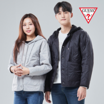 게스 유니 저지후드 탈부착 퀼팅 패딩 NM3W0460
