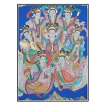 팔 선녀 탱화 무속 종교 그림 비즈 만들기 공예 보석십자수 재료 세트, 110x150cm 전체 원형 큐빅