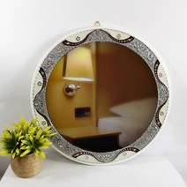 엔틱 꽃문양 원형 벽거울 CHM-107W