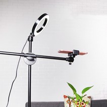 E 스마트폰 수직촬영 거치대, 원형주물거치대+링라이트