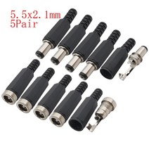 전선연결부품 10Pcs DC 커넥터 5.5x2.1mm 3.5x1.3mm 전원 플러그 수 암 잭 소켓 너트 패널 마운트 어댑터, 13 Type M 5Pair