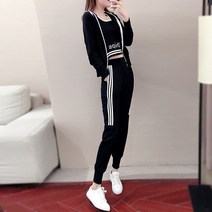 FEIJUN 여성 봄 트레이닝복 3종세트 루즈핏 후드 런닝복 세트 2568F