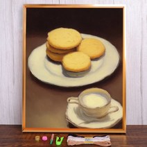 음식 그림 인쇄 패브릭 크로스 스티치 완료 키트 자수 공예 바느질 취미 수공예 성인용 실내 장식 Mulina, 없음, HMA91447+100x130cm+14CT Silk T
