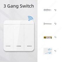 누워서불끄기 Tuya스마트 라이프 앱 RF 433MHz 와이파이 스마트 스위치 1/2/3 갱 벽 패널 조명 무선 원격, 04 3 Gang Switch