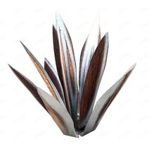 DIY 금속 마당 예술 Agave 선인장 공장 소박한 조각 홈 정원 인형 야외 장식 꽃 식물 인공 액세서리, 04 Silver