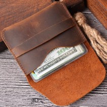 통가죽 카드지갑 레트로 고급형 리얼 소가죽 블랙