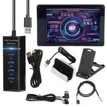 15인치 휴대용 보조모니터 듀얼 USB 컴퓨터 온도 모니터링 3.5 인치 IPS DIY PC 디스플레이 보조 화면 CPU GPU RAM HDD 미니 ITX 케이스 AIDA64, 중국_콤보 C