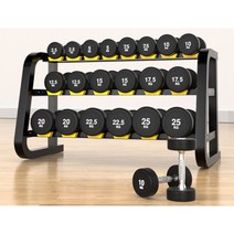 아령거치대 거치대 헬스장 정리대 덤벨거치대 렉 선반 랙 수납, 더블 레이어 5쌍의 덤벨 랙