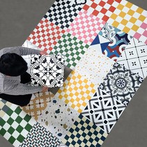 접착식 비접착식 셀프 바닥 타일 사무실 거실 현관 베란다 데코타일 테라조(베이스) 8P, 디자인타일(비접착) 8p, 35.마블(클라우드 브라운), 8개
