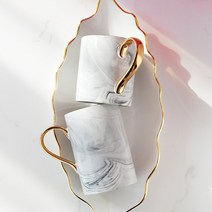 까사무띠 골드라인 마블 머그컵, 1개, 그레이450ml