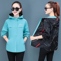 30대 여성 정장자켓 2022 봄 가을 재킷 패션 후드 양면 착용 만화 인쇄 40대