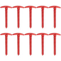 텐트 펙 10 개갑 야외 캠핑 못 지상 손톱 나사 앵커 말뚝 못 하이킹 말뚝 핀, 빨간색