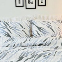 지브라 라미리플 홑이불 풀세트(퀸).파라다이스홈, 블루／핑크