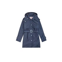 HUNTER 헌터 여성 리파인드 미드 렝스 트렌치 레인코트 - 네이비 WRO1231SABNVY