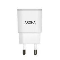 국산 아로하 2.1A 2usb 휴대폰 멀티 충전기 갤럭시 아이폰 호환 충전기 케이블 별도, 화이트1개, 1개
